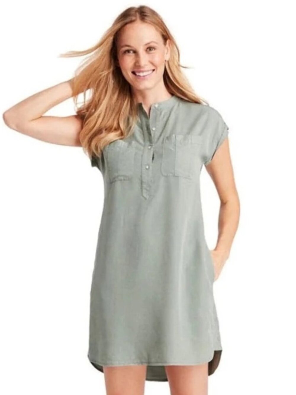 Vineyard Vines Dolman Margo Shirt Dress in Sage Olive Size 2
